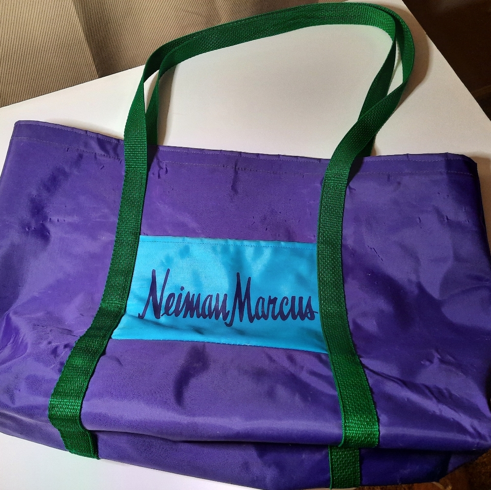 Neiman Marcus Tote, Purple and Green. Made in USA
